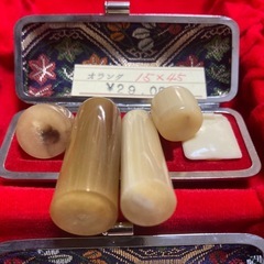 高級印材　オランダ水牛　印鑑　15mm 12mm 2本セットの画像