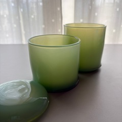 コットンケース　ガラス製　2段式の画像