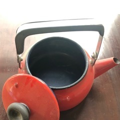 ホーロー赤い鍋セットの画像