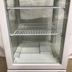 【北見市発】サンデン・リテールシステム サンデン業務用4面ガラス冷蔵ショーケース(両面扉) AG-63W 2020年製 白 63L 卓上 (D6661ayayY)の画像