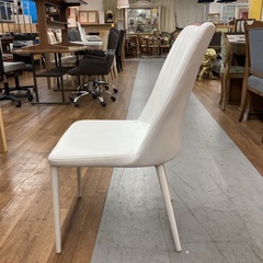 S768 ⭐ NITORI ニトリ ダイニングチェア DC PVC WH SD341 幅44cm USED 綺麗の画像