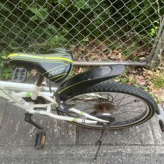 【リサイクルショップどりーむ鹿大前店】No.524 エコチャリNo.22529R 子ども用自転車 ホワイト  ギア〇 サドル△ ベル無し ライト〇の画像