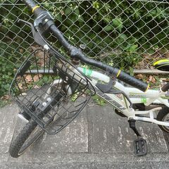 【リサイクルショップどりーむ鹿大前店】No.524 エコチャリNo.22529R 子ども用自転車 ホワイト  ギア〇 サドル△ ベル無し ライト〇の画像