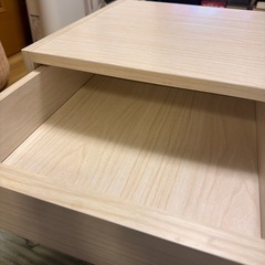 【美品】北欧風ローテーブル ガラステーブル 引き出し収納付き 幅78.7×奥行45×高さ43cm ホワイトの画像