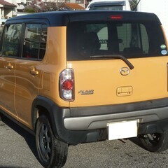 H.28(2016)年 マツダ フレアクロスオーバー XG イエロー×ブラック AAC  ETC　ナビ　キーレス　集中ドアロック　ABS　エアバック　フルセグＴＶ　アイドリングストップ　Ｆシートヒーター　ＣＤ　Bluetooth　17081の画像