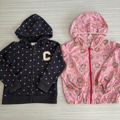 秋冬服女の子110cmセット ワンピースパーカーGAPニットアウターパンツまとめの画像