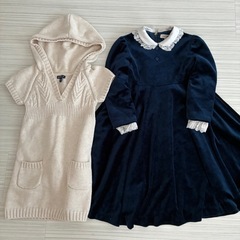 秋冬服女の子110cmセット ワンピースパーカーGAPニットアウターパンツまとめの画像
