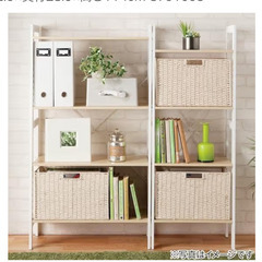 棚・キッチン収納、書類収納など　ニトリシェルフアドバンス43ナチュラルの画像