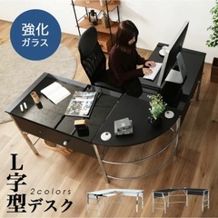 オフィスデスク　L型の画像