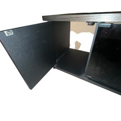 【ジ1102-04】収納力抜群‼️ブラックTVボード120cm 清掃済みの画像