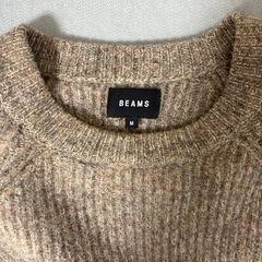 BEAMS リブ編み ニット セーター M ブラウンの画像