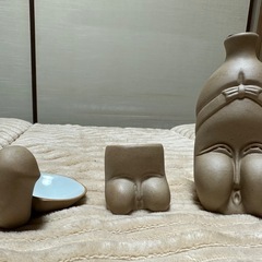 特選 酒器揃え 珍品 酒器 お多福 おかめ 子宝 徳利 縁起物の画像