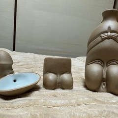 特選 酒器揃え 珍品 酒器 お多福 おかめ 子宝 徳利 縁起物の画像