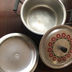 昭和レトロ　アルミ鍋・フタ2つの画像