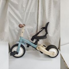 子供用 多機能三輪車/三輪車/キックバイク/足蹴り/折りたたみ/自転車/バランスバイク/水色◆買取帝国 朝霞店の画像