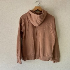 無地 プルオーバーパーカー フーディー オレンジ　ブラウン①の画像