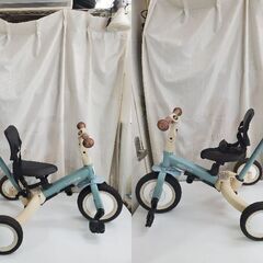 子供用 多機能三輪車/三輪車/キックバイク/足蹴り/折りたたみ/自転車/バランスバイク/水色◆買取帝国 朝霞店の画像