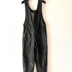 ZARA ブラックレザー サロペット