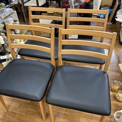 モデルルーム展示品オーク無垢ダイニングチェア4脚