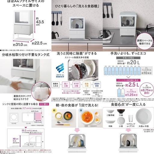 パナソニック製の1人用食器洗い乾燥機をお譲りします