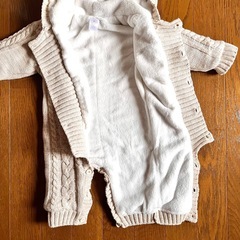 新生児用 アウターカバーオール☆裏起毛 フード付きの画像