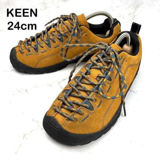 【美品】KEEN キーン スエード スニーカー 24 ブラウン ジャスパー