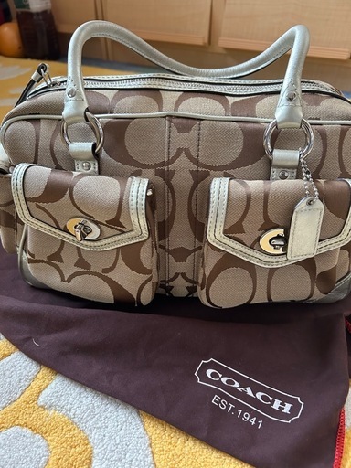 COACH バッグ F19861 ベージュ キャンバス