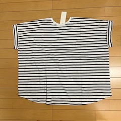 ユニクロ コットンオーバーサイズボーダーTの画像