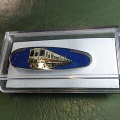 新品未使用　鉄道ネクタイピン2個セット　国鉄　コレクション　新幹線　高速度記録　アルゼンチン向ロカ線電車完成記念　レア 当時物　希少の画像