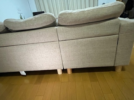 決まりました！
【配送可•要相談】【お値下げ中】L字ソファ　カウチソファ オットマン ベージュ
