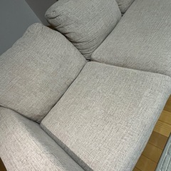 L字ソファ　カウチソファ オットマン ベージュの画像