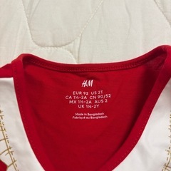H&M 赤いワンピース 2T 90 クリスマスの画像