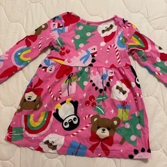 二回着用　H&M 90 クリスマスワンピース　女の子の画像