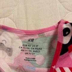 二回着用　H&M 90 クリスマスワンピース　女の子の画像