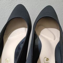 太めヒール　防水パンプス　24.5cmの画像