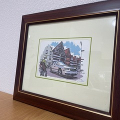 愛車のある風景　伊藤栄章氏　シルクスクリーン　フォルクスワーゲンの画像