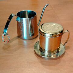 加古川　ソトのマ　ソロキャンプ用　ベトナム式コーヒードリッパー　１９０mlドリップポット　中古品　の画像