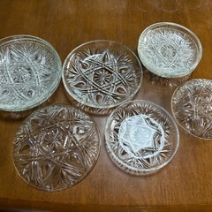 ビール.ハイボールジョッキ、皿、ボール　ガラス製食器5客セット5種類25点の画像