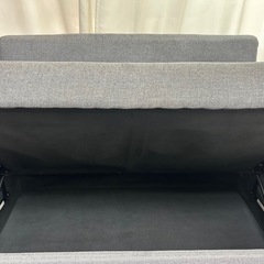 【汚れ少々】ニトリ／2人掛けソファ／ライトグレー／収納付き の画像