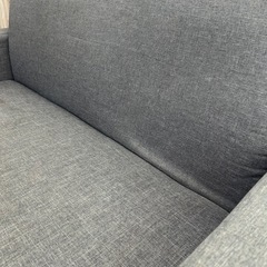 【汚れ少々】ニトリ／2人掛けソファ／ライトグレー／収納付き の画像