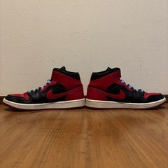 NIKE AIR JORDAN 1 MID "BRED" BLACK/GYM RED-WHITE 27cm　エアジョーダン1　ミッド　ブレッド の画像
