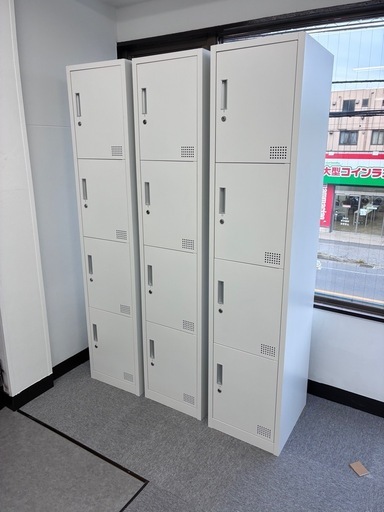 未使用 スリムスチールロッカー4段×3台セット