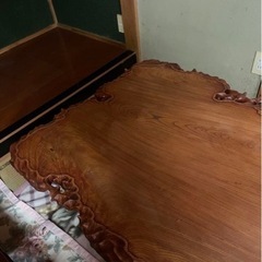 引取限定　奈良　南部　天然木 一枚板 ローテーブル 座卓 木製 テーブル　和風の画像