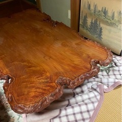 引取限定　奈良　南部　天然木 一枚板 ローテーブル 座卓 木製 テーブル　和風の画像