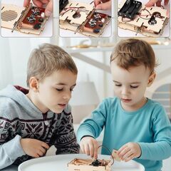 新品　木製　要組み立て　はんだ付け不要　ラジオ小型 ポータブル FM AM ワイドfm対応 の画像