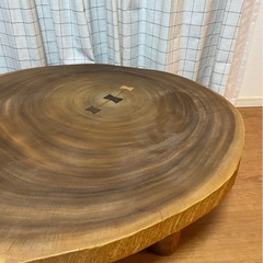 必要な方　モンキーポッド輪切りテーブル USED品の画像