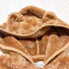 くま耳付き　ふわふわ生地パーカーの画像