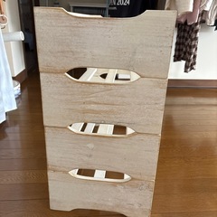 木製4段ラック　しぇシェルフの画像