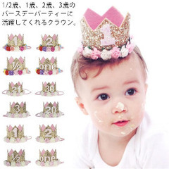 お誕生日　帽子　王冠の画像