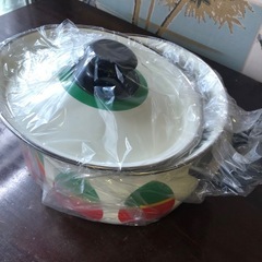 昭和レトロ　デッドストック品　ホーロー鍋の画像